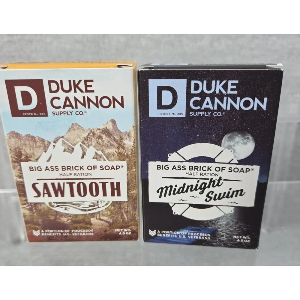Duke Cannon Supply Co Mens Big Brick of Soap (2) Sawtooth and Midnight Swim NEW